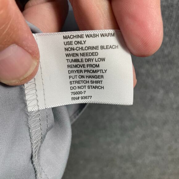 J. Ferrar Slim Fit Dress Shirt Men's XL 17-17.5 34-35 Gray Business Formal READ - Picture 11 of 13